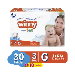 Winny Pañales Ultratrim Sec Etapa 3-G + Toallitas Húmedas