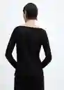 Camiseta Saco Negro Talla L Mujer Mango