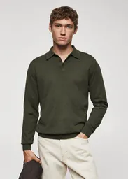 Camiseta Polo Tens Khaki Talla L Hombre Mango