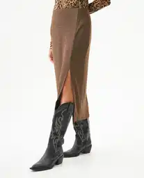 Falda Lurex Midi Skirt Café Delicioso Ultraoscuro 5 Chevignon