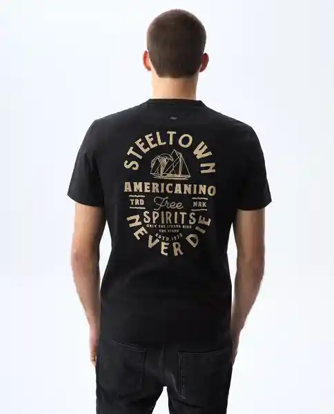 Camiseta Hombre Negro Talla M 841G021_NEG194004 Americanino