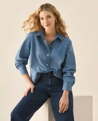 Camisa Azul Rivera Medio Talla XL 113G003 Esprit