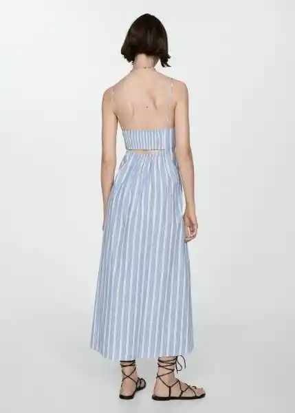 Vestido Cristi Celeste Talla Xl Mujer Mango