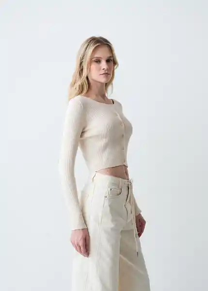 Tejido Mujer Crudo Vainilla Claro Talla S 483G055 Naf Naf