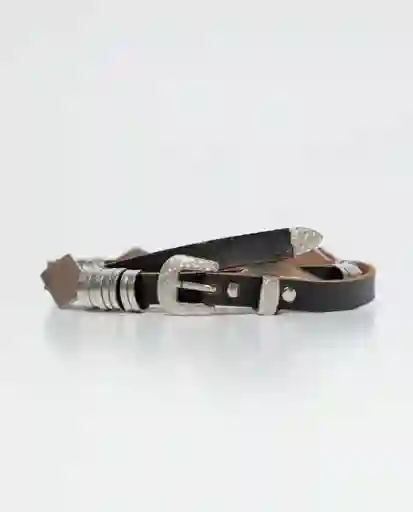 Cinturón Western Negro Sombrío Ultraoscuro Talla S Chevignon