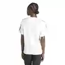 Adidas Camiseta 3 Stripe Tee Para Moda de Mujer Blanco Talla S