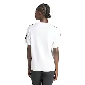 Adidas Camiseta 3 Stripe Tee Para Moda de Mujer Blanco Talla S