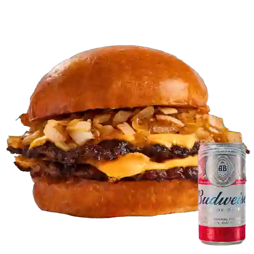 Combo Smash Doble + Cerveza Budweiser Lta 269ml