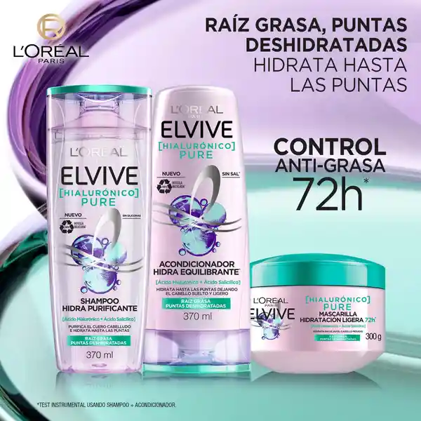 Pack Elvive Pure Shampoo + Acondicionador