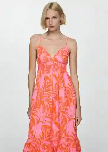 Vestido Carina Naranja Talla M Mujer Mango