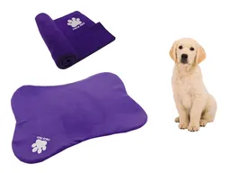 Cama en Forma de Hueso + Cobija Mediana Morado