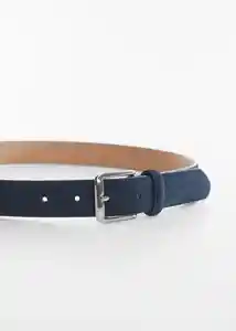 Cinturón Suede Navy Talla 80 Hombre Mango