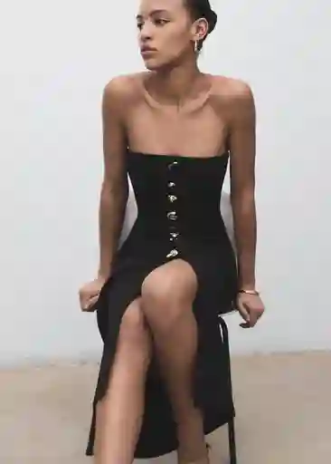 Vestido Dali Negro Talla M Mujer Mango