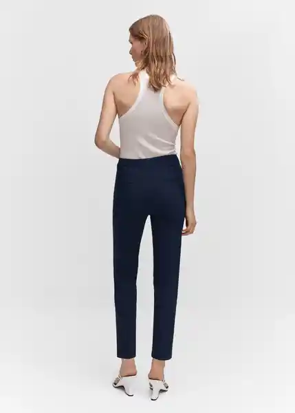 Pantalón Botones Navy Talla 32 Mujer Mango