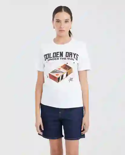 Camiseta Match Graphic Tee Femenino Blanco 0 Claro M Chevignon