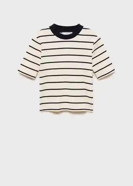 Camiseta Rayito Crudo Talla S Mujer Mango