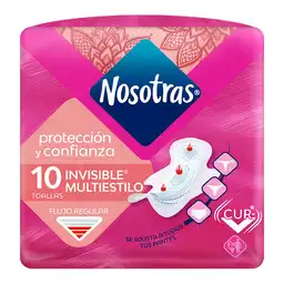 Nosotras Toalla Higiénica Invisible Multiestilo Tela Tipo Algodón