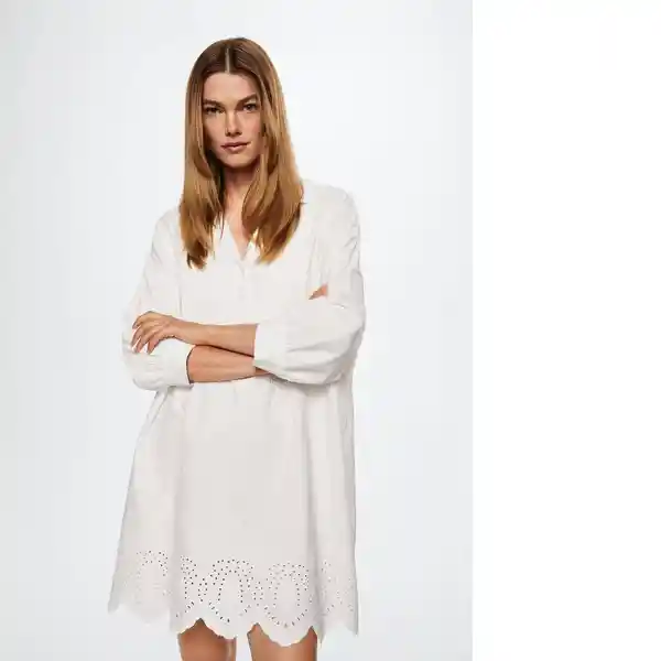 Vestido Khan-H Blanco Talla S Mujer Mango