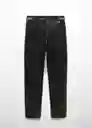 Pantalón Croco Negro Talla 32 Mujer Mango