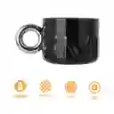 Taza de Cerámica Con Posavasos Serie Silver Grey Miniso