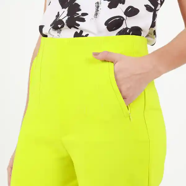 Pantalón Tiro Alto Bota Recta Verde Talla 14 - 536547