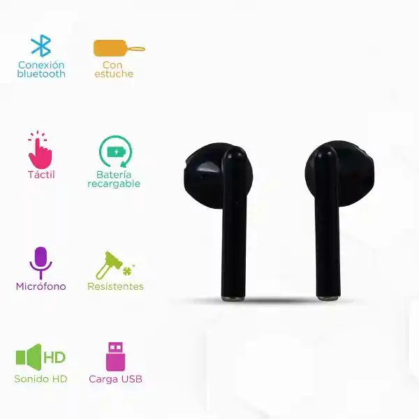 Auriculares Inalámbricos Macaron Negro Modelo S88 Miniso