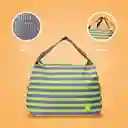 Lonchera Rayas Verde y Gris Miniso