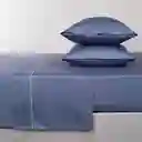 Set Sábanas 240 Hilos Sencillo Azul Diseño 0007 Casaideas