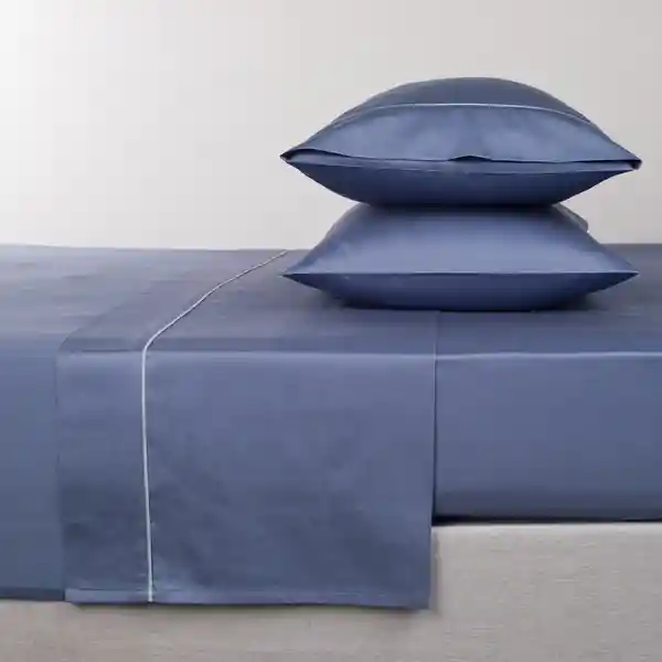 Set Sábanas 240 Hilos Sencillo Azul Diseño 0007 Casaideas