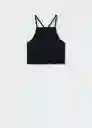 Top Calella Negro Talla 21 Mango Teen Girl Mango