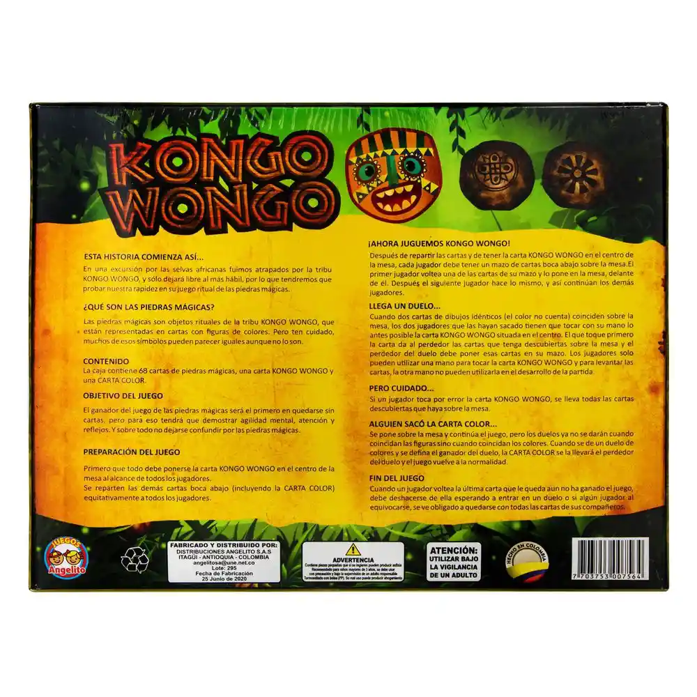 Angelito Juego De Mesa Kongo Wongo Y Las Piedras M�gicas