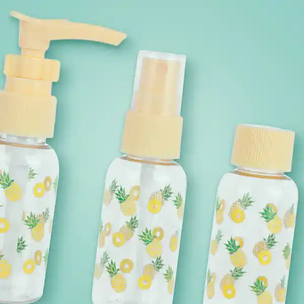 Kit de Botellas de Viaje Piña Miniso