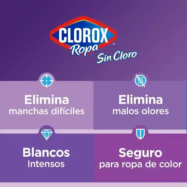 Quitamanchas Sin Cloro Clorox Ropa 4 en 1 Blanca 1.8 L