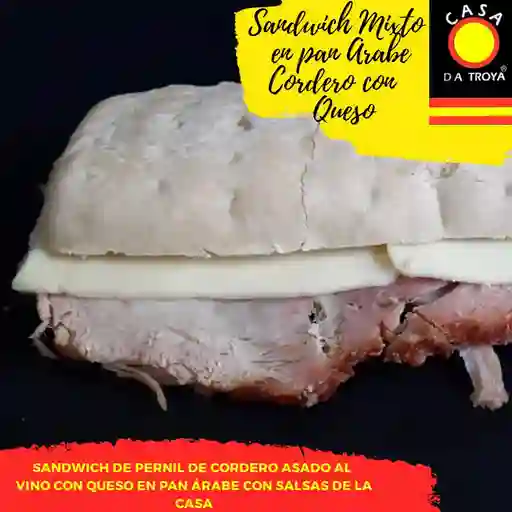 Mixto doble (1/4 libra) en pan arabe