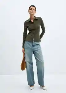 Camisa Orion Khaki Talla S Mujer Mango