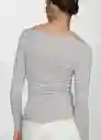 Camiseta Curlita Gris Talla M Mujer Mango