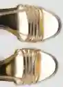 Sandalias Nota Oro Talla 40 Mujer Mango