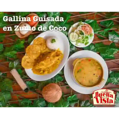 Gallina Guisada en Zumo de Coco