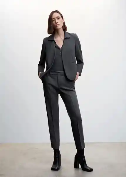 Blazer Americana Gala Gris Claro Vigoré Talla XL Mujer Mango