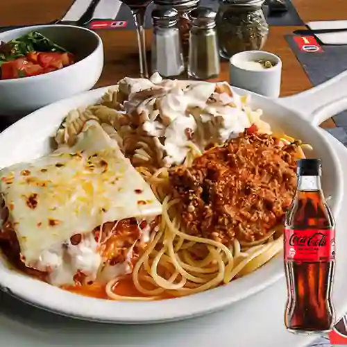 Combo Tres Pastas + Coca-Cola Sin Azúcar 300 ml