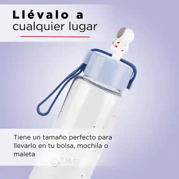 Miniso Botella de Vidrio Portátil Star Series Azul 380 mL