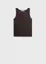 Top Lini Marrón Talla L Mujer Mango