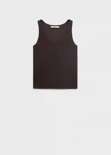 Top Lini Marrón Talla L Mujer Mango