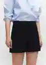 Short Fica Negro Talla 18 Mujer Mango