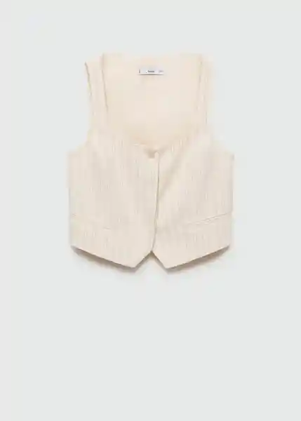 Chaleco Geranio Crudo Talla 24 Mujer Mango