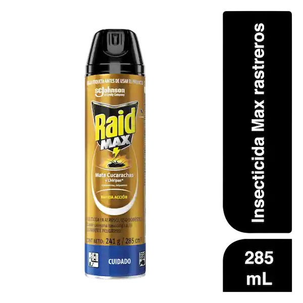 Raid insecticida aerosol mata insectos rastreros, 285ml