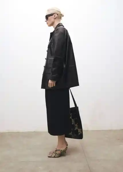 Falda Tulip Negro Talla 36 Mujer Mango