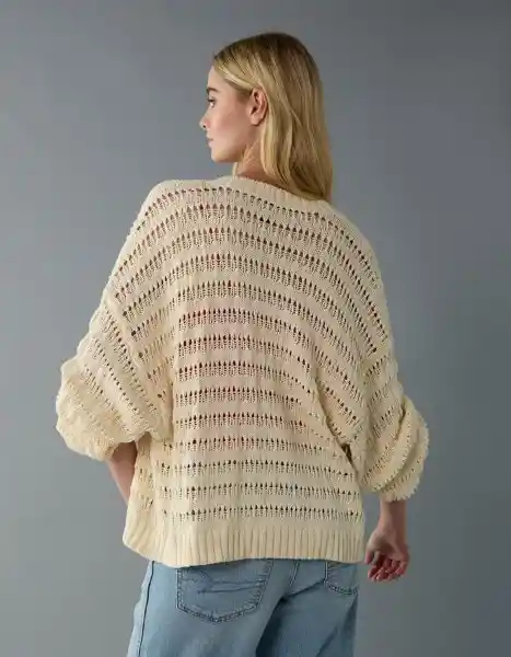 Suéter Tejido Mujer Blanco Talla Medium 1557106 American Eagle