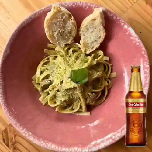 Combo Pastas Pesto Tocineta + Club Col. Dorada Bot. 330ml