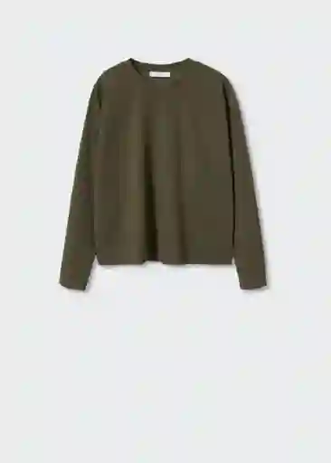 Sudadera Pique Khaki Talla L Mujer Mango